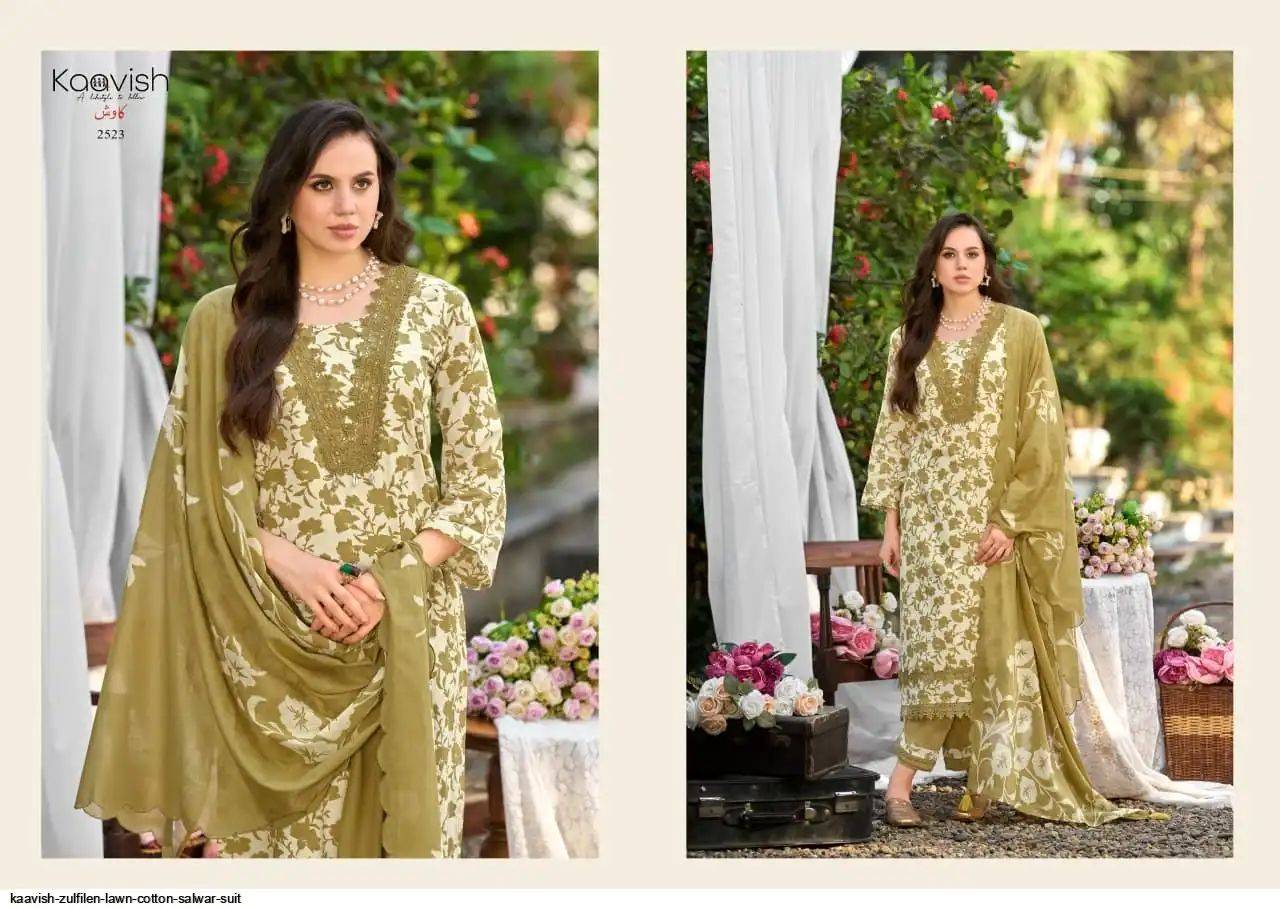 ZULFILEN By Kaavish 2521 To 2524 Series Stylish Beautiful Colourful PURE LAWN COTTON Dresses At Wholesale Price